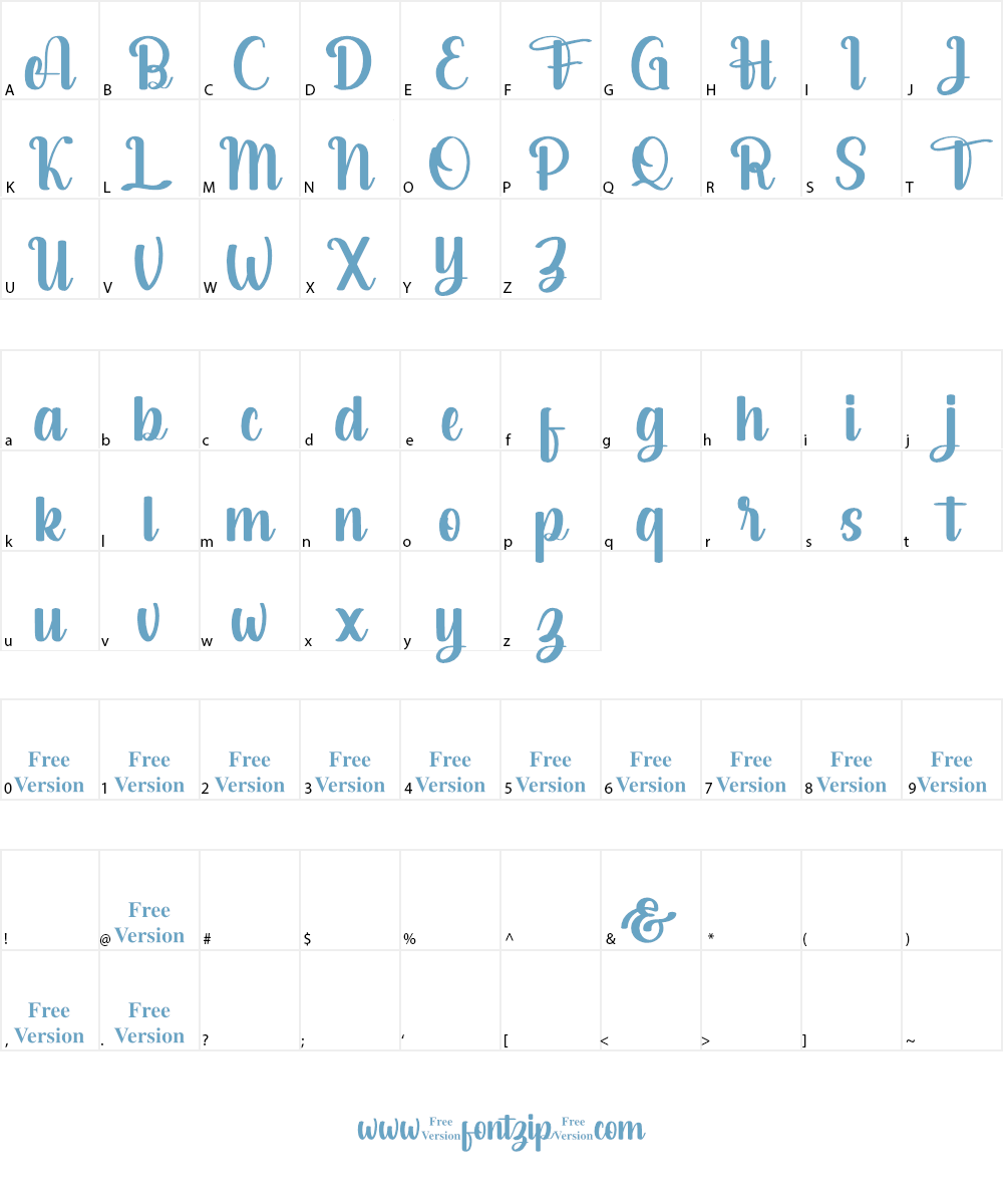 salsabella Personal Use Only Font Character